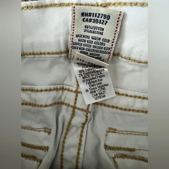 True Religion White Skinny Jeans with Gold Hardware – Size 24 - Picture 11 of 12